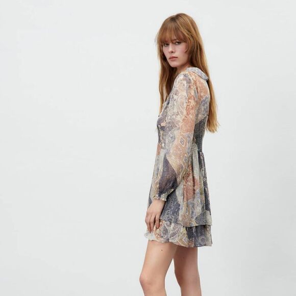 ZARA RUFFLED PRINT DRESS - Picture 6 of 7
